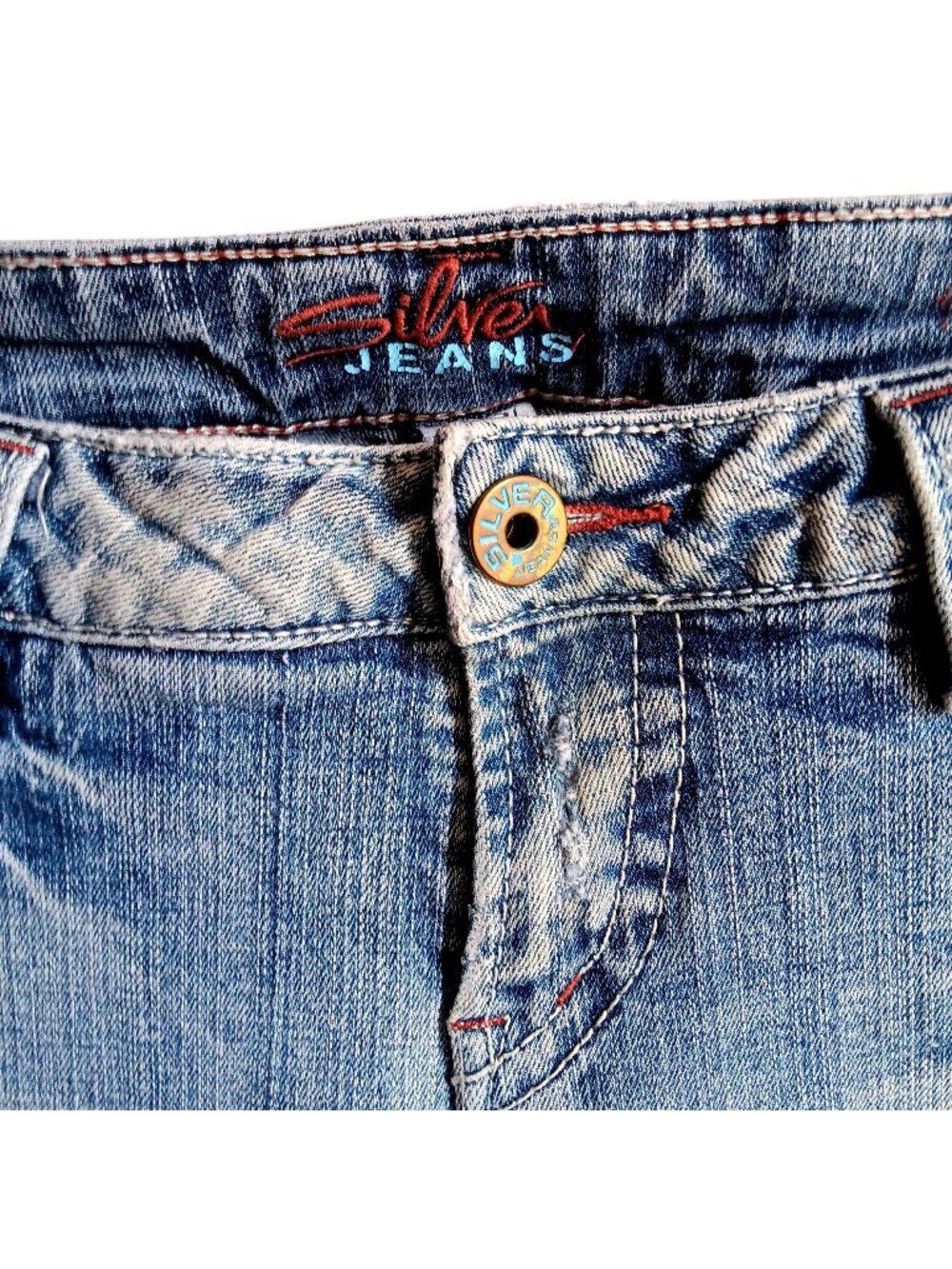 True Vintage Jeans Silver 31 Bootcut 32x32 Fit Y2K Distress Stretch Canada 31